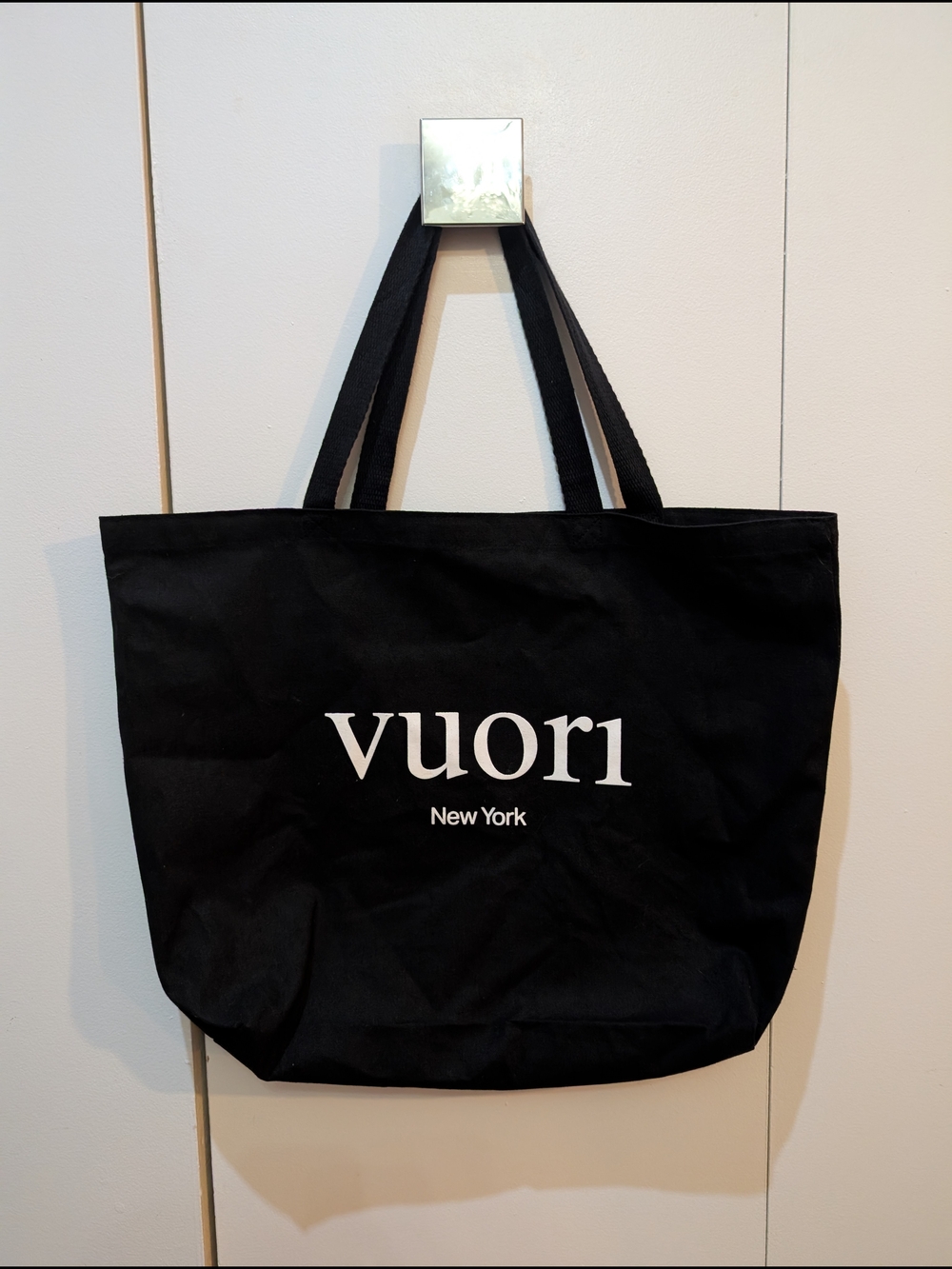 NWOT Vuori New York Black Canvas Tote Bag